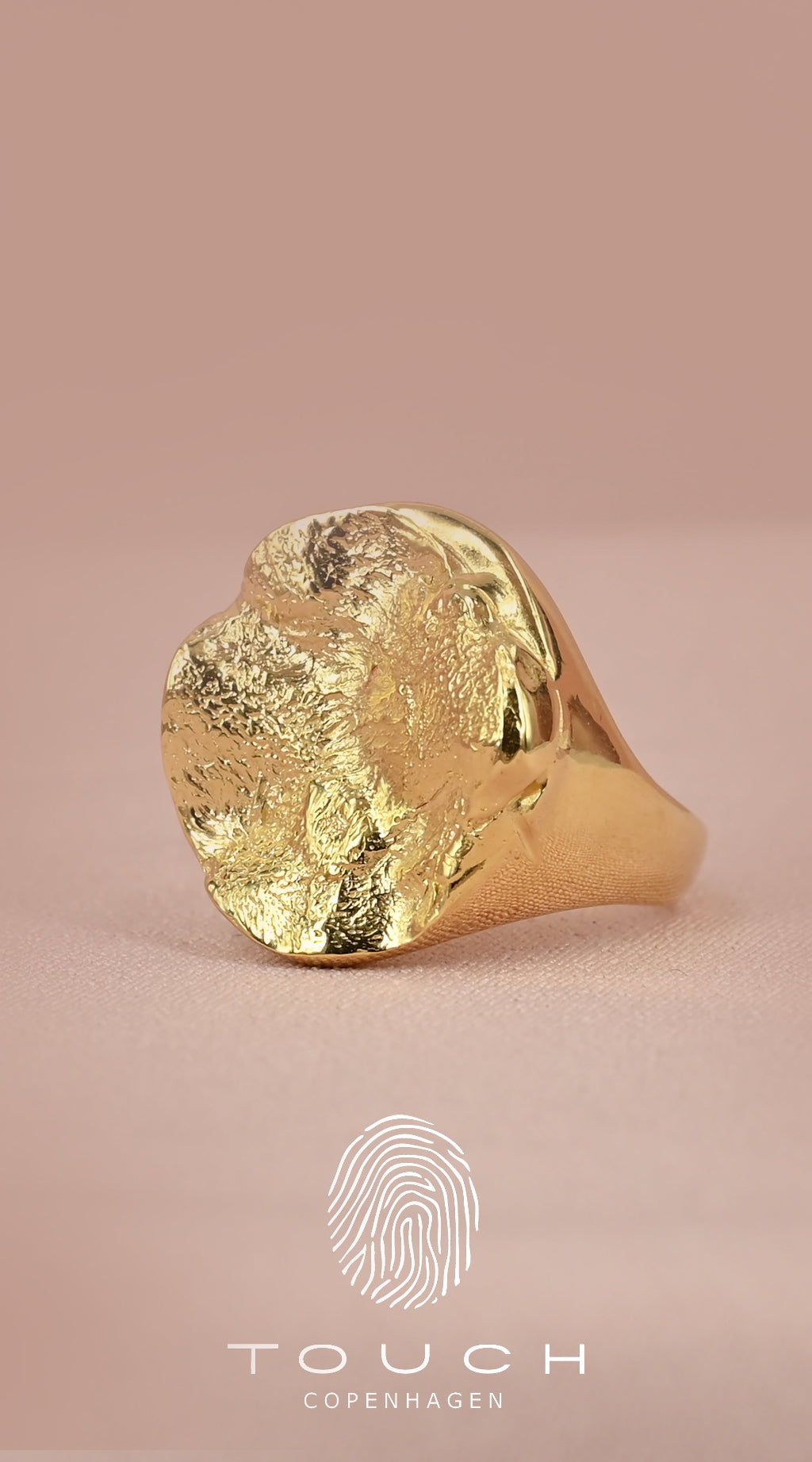  charlie - forgyldt soelvring med aftryk af snude fra touch copenhagen