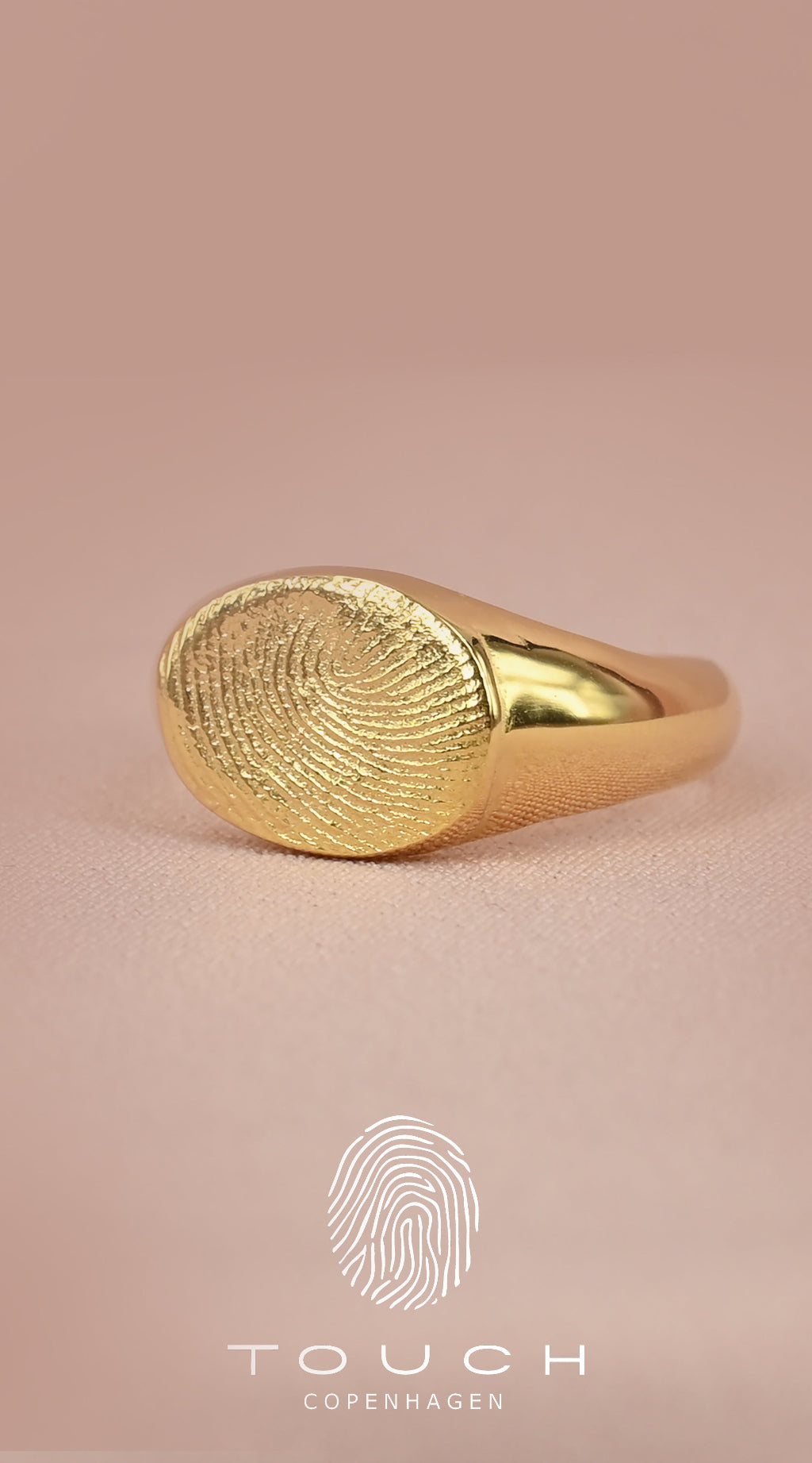 Billie - Forgyldt sølvring med fingerfatryk fra touch copenhagen